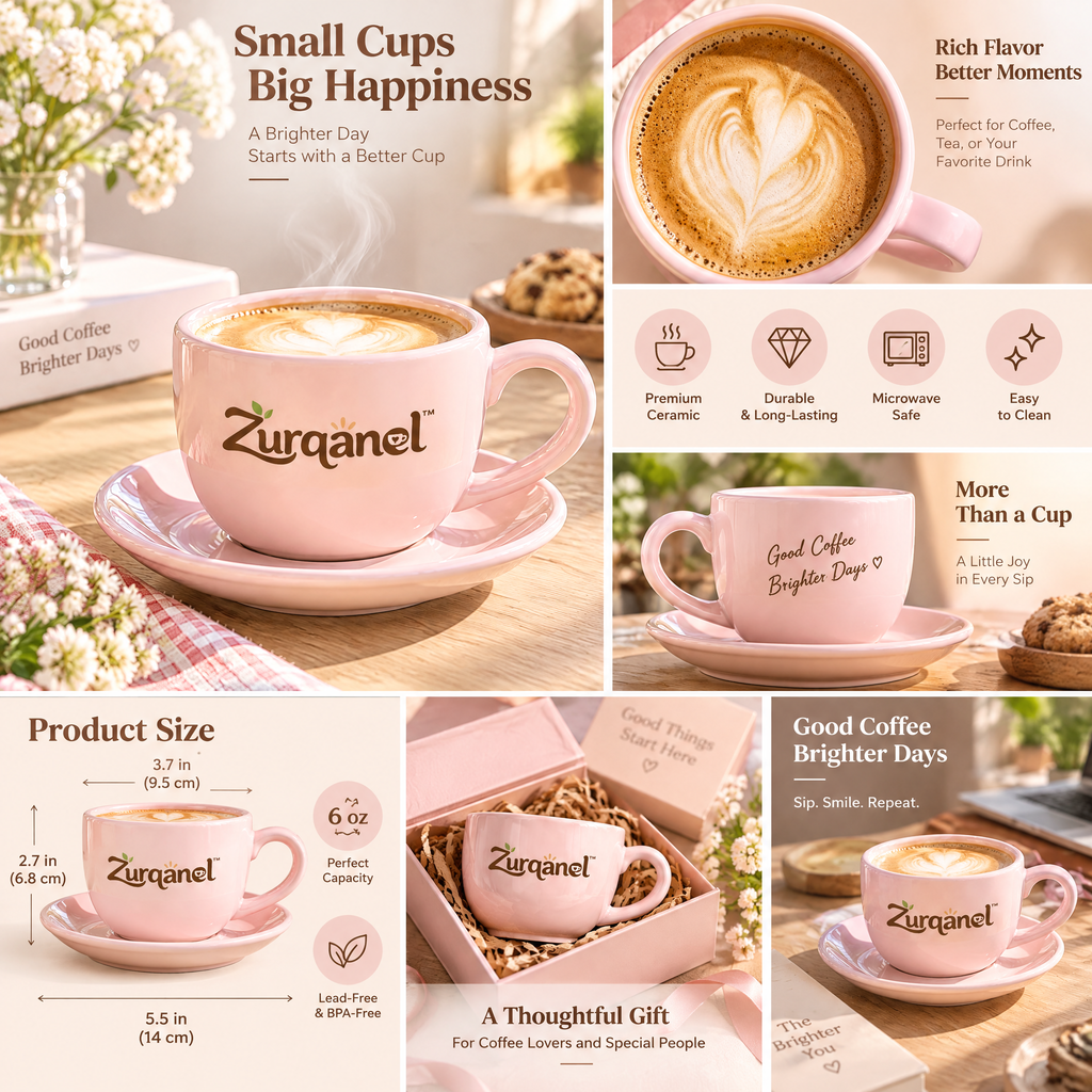 Zurqanel™ Couple Ceramic Mug Set – Shared Coffee Moments