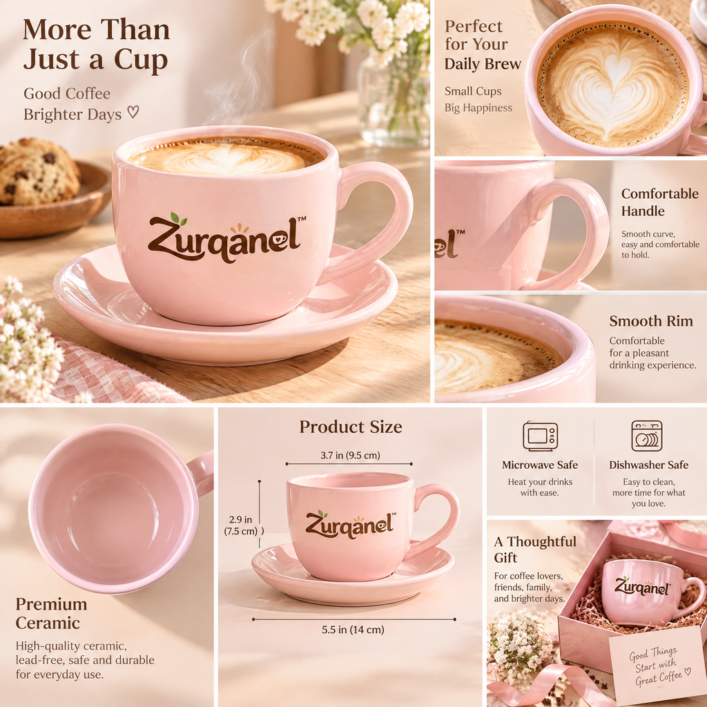 Zurqanel™ Couple Ceramic Mug Set – Shared Coffee Moments